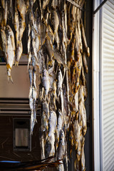 Dried fish is sold on the market.