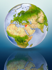 Syria on globe