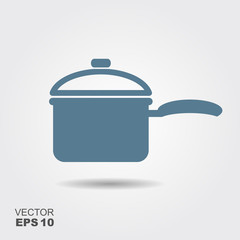 Cooking pan icon vector, filled flat sign, solid pictogram isolated on white.