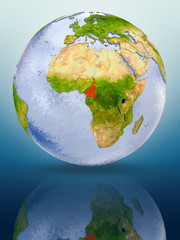 Cameroon on globe