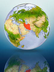 Iran on globe