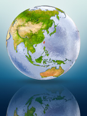 Taiwan on globe