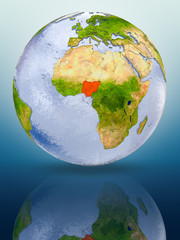 Nigeria on globe