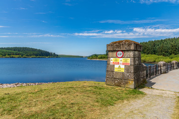 The dam at the Alwen Reservoir, Conwy, Wales, UK