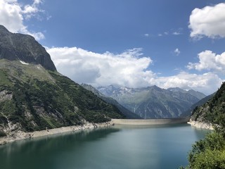 Naklejka na ściany i meble Staudamm, Stausee, Staumauer, Zillergründl im Zillertal, Tirol, Österreich