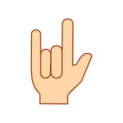 Hand showing different rock gestures. Hand thumb up icon isolated on white background. Vector illustration