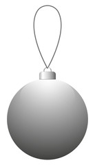 Gray glass Christmas ball on the string. Vector EPS 10