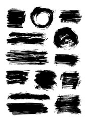 Set of 13 scribble elements isolated on white