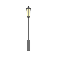 Street light silhouette. Flat road lamp symbol icon. Vector illustration