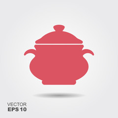 Cooking pan icon vector, filled flat sign, solid pictogram isolated on white.