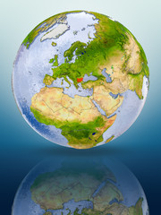 Bulgaria on globe
