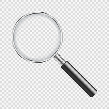 Magnifying glass on transparent background