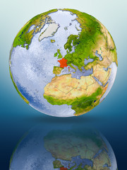 France on globe