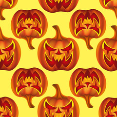 Seamless pattern with pumkins on background for halloween