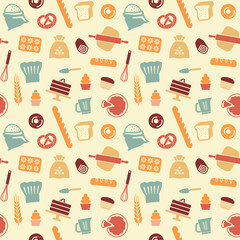 Seamless pattern on the theme of baking. Vector illustration