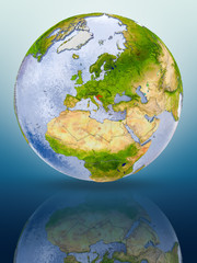 Croatia on globe