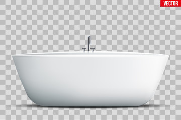 Modern bath isolated on transparent background. Element for design bathroom. Vector Illustration