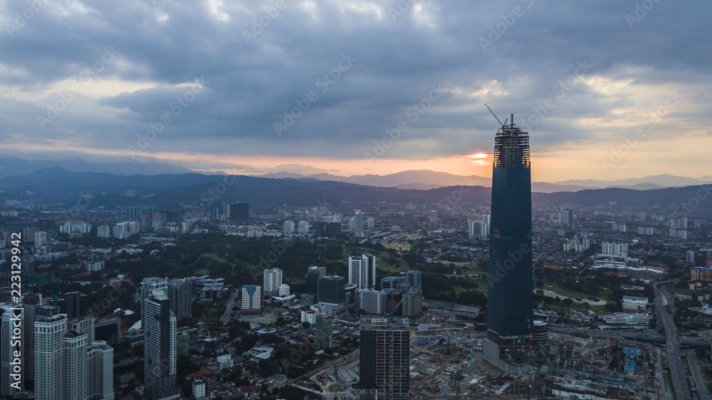 Wall mural 100-storey Warisan Merdeka tower  in Kuala Lumpur Skyline