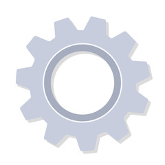 Zahnrad Flat Design Icon isoliert auf weißem Hintergrund