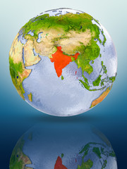 India on globe