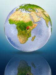 Uganda on globe