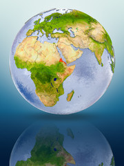 Eritrea on globe