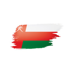 Oman flag, vector illustration on a white background.