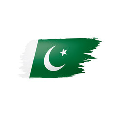 Pakistan flag, vector illustration on a white background.