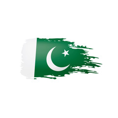 Pakistan flag, vector illustration on a white background.