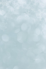 Blue Christmas background with snowflakes 