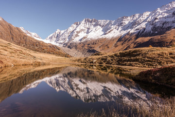 Fototapeta na wymiar Switzerland reflection lake mountains