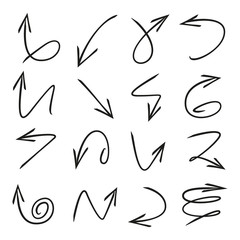 black hand drawn and doodle arrows