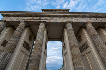 Fototapeta premium The Brandenburg Gate in Berlin from below