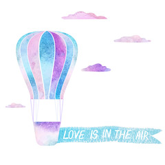 Blue watercolor background. Illustration.