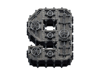 Protected metal storage font.
