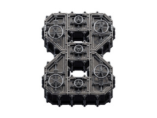 Protected metal storage font.
