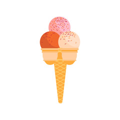 Set of ice creams and popsicles icons. Collection cartoon cream food. Vector art illustration isolated on white