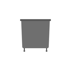 Waste can of garbage types. Container bin management and recycle concept with organic, paper, plastic, glass, metal, e-waste and mixed waste. Trash types separation of waste. Sorting waste recycling