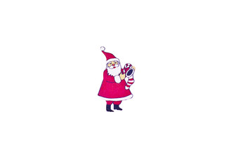 Santa claus painted on a white background