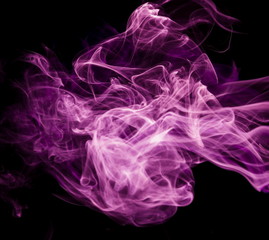 Purple smoke on black background