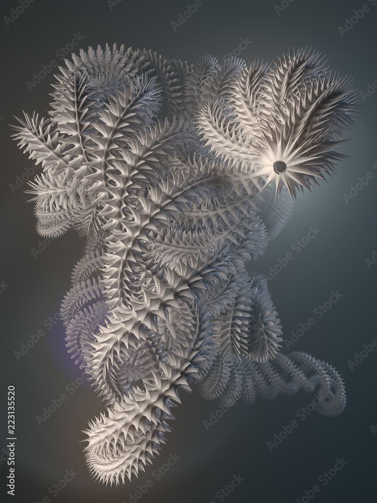 Poster Abstract modern shape out of focus. 3d rendering