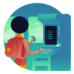 Woman at ATM