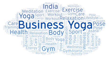 Business Yoga word cloud.