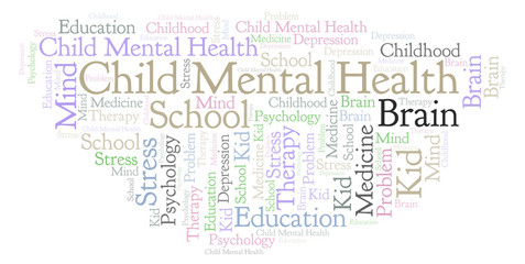 Fototapeta premium Child Mental Health word cloud.