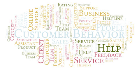 Obraz premium Customer Behavior word cloud.