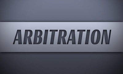 Arbitration - word on silver background