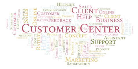 Fototapeta premium Customer Center word cloud.