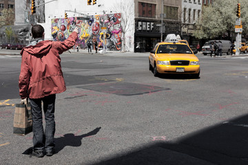 calling a cab in New York 