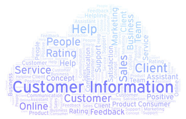 Obraz premium Customer Information word cloud.