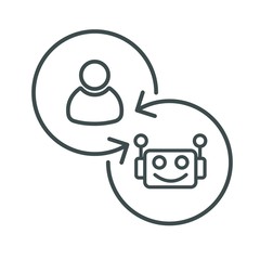 Замена управления, контроля. Автоматизация. Векторный значок.